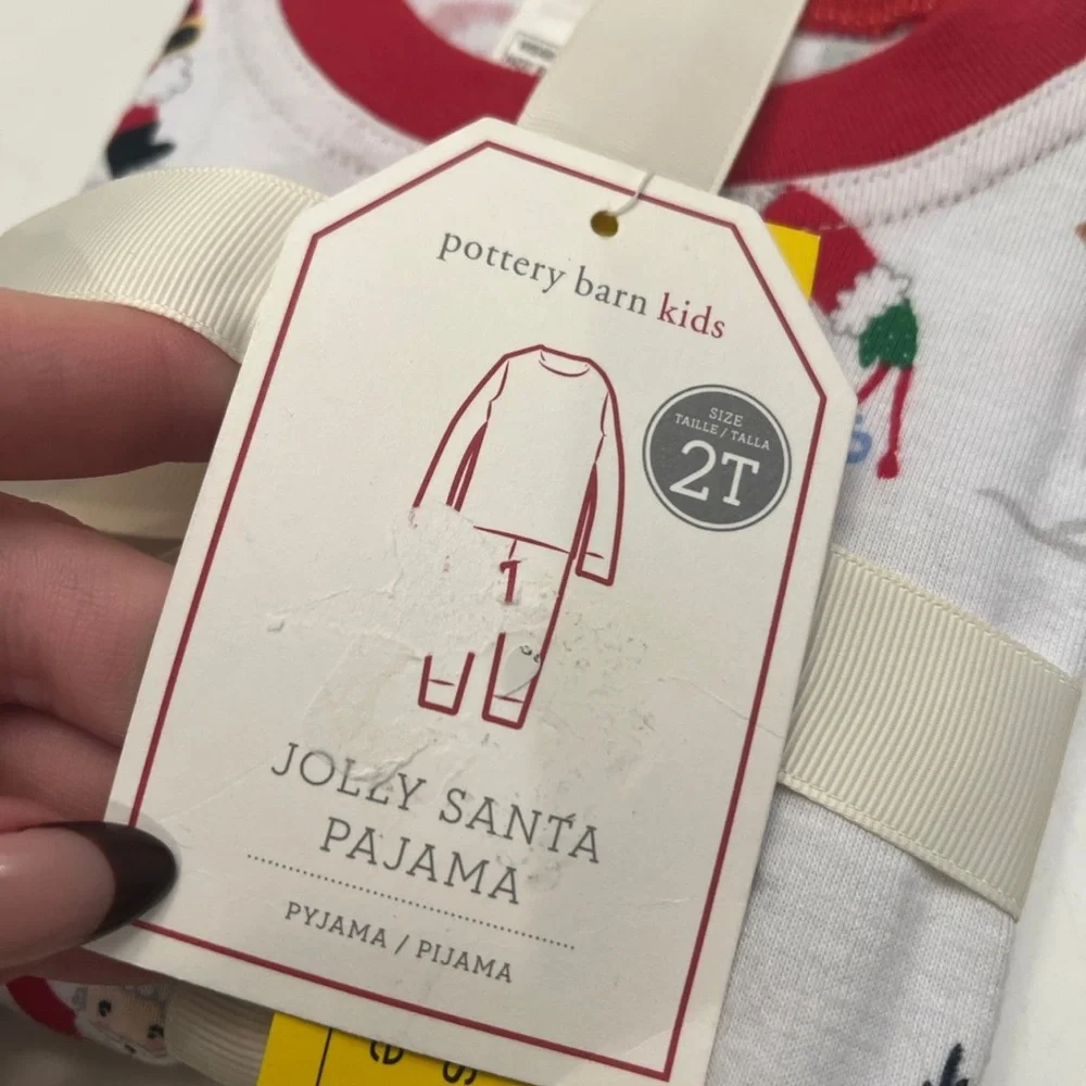 Pottery Barn Kids Jolly Santa Pajama Set Size 2T, NWT